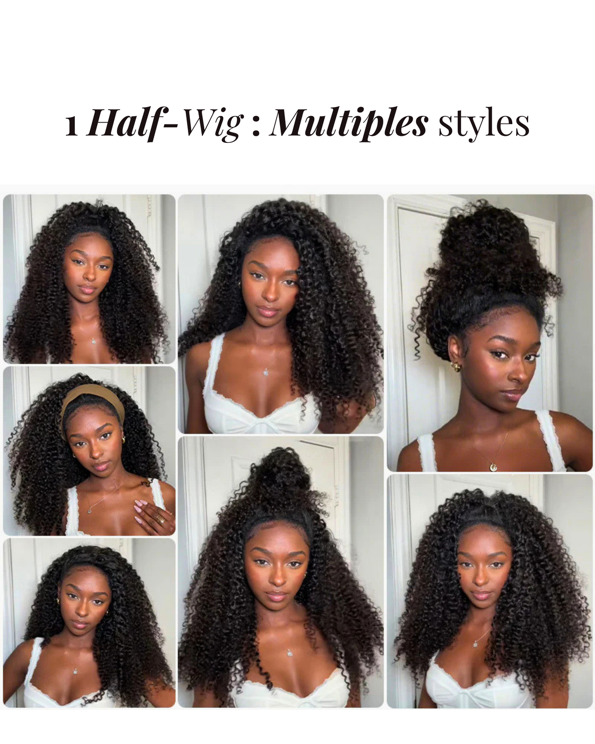 The Kinky Curly Half Wig