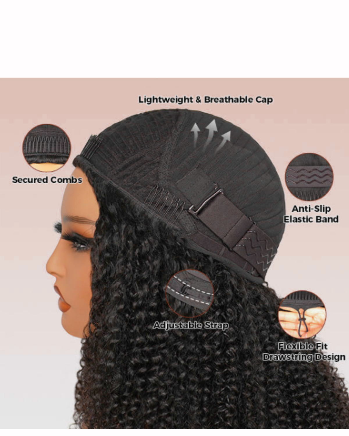 The Kinky Curly Half Wig